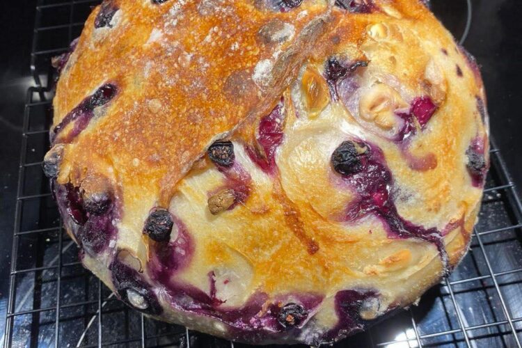 Blueberry Lemon Cream Cheese Sourdough Bread